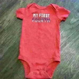 Fourth of July baby boy onesie